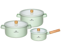 Garnek GERLACH Natur Enamel Kpl. garnków 6el. zielony
